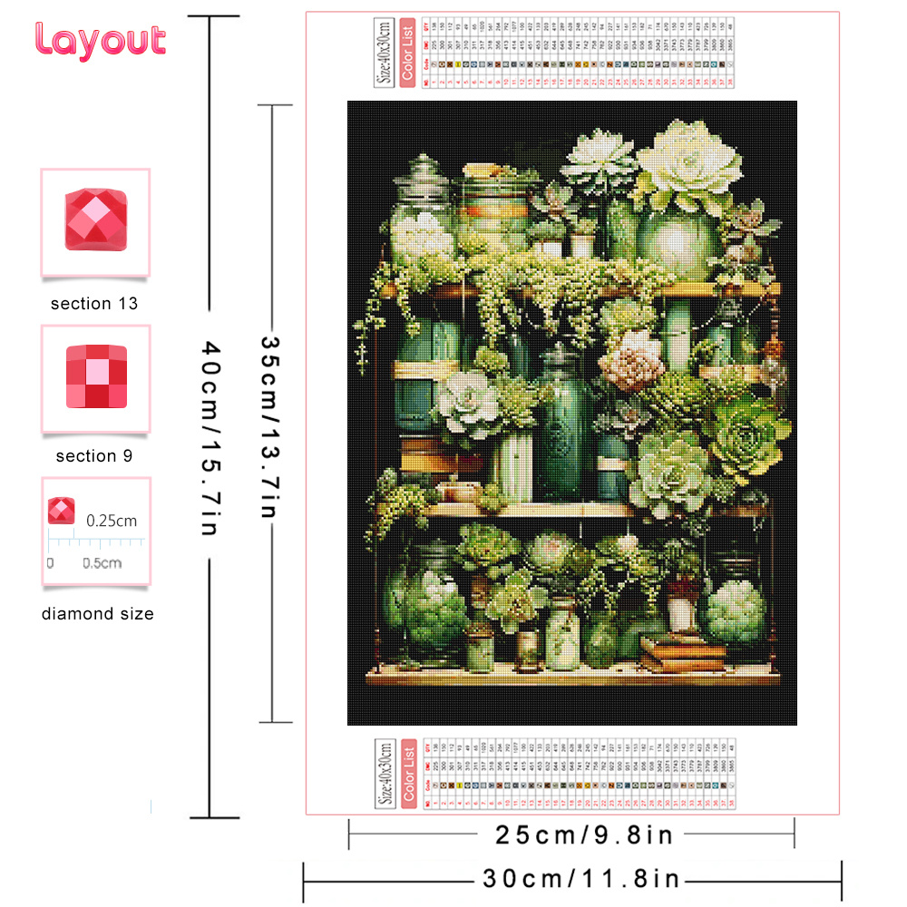 Huacan Diamond Painting Succul - Resin Art Wallpaper avaliação e preço