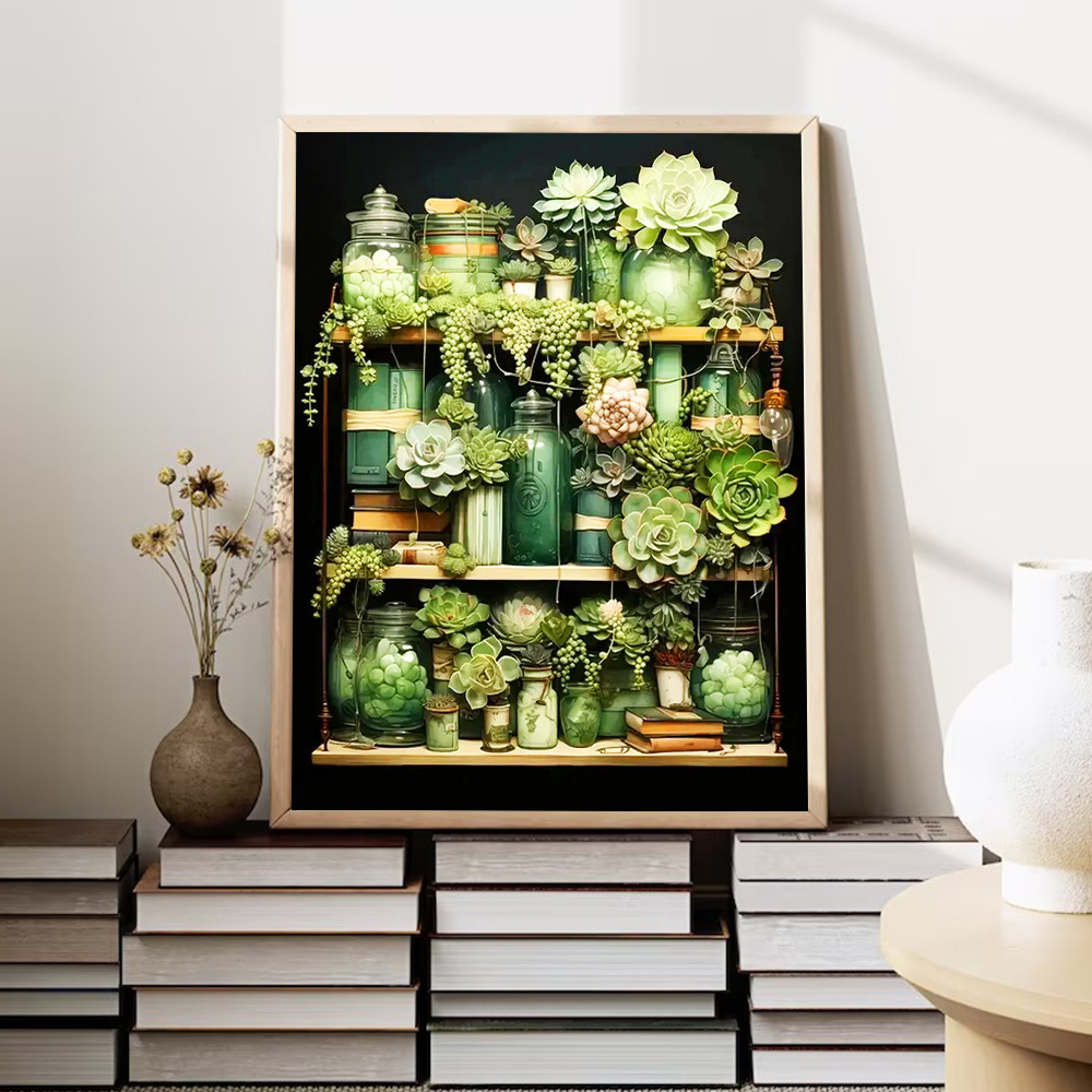Huacan Diamond Painting Succul - Resin Art Wallpaper avaliação e preço