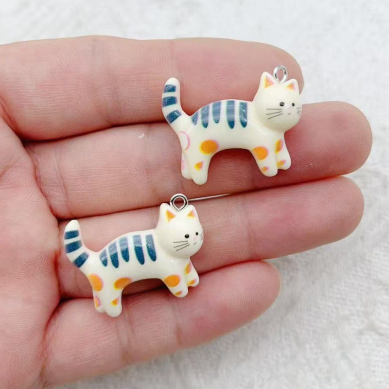 10pcs resin cartoon cat animal - Resin Art Earrings avaliação e preço