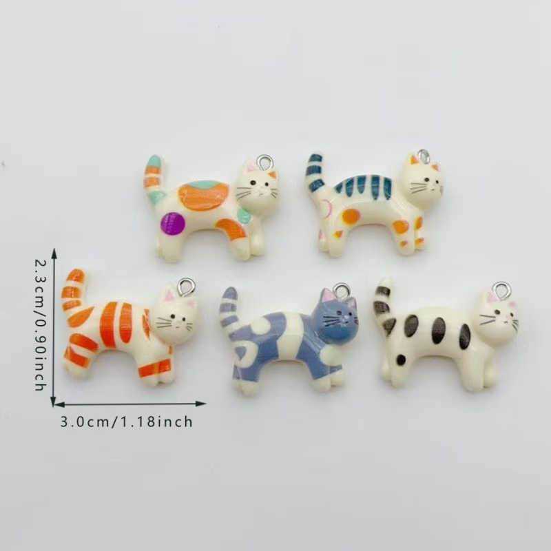 10pcs resin cartoon cat animal - Resin Art Earrings avaliação e preço