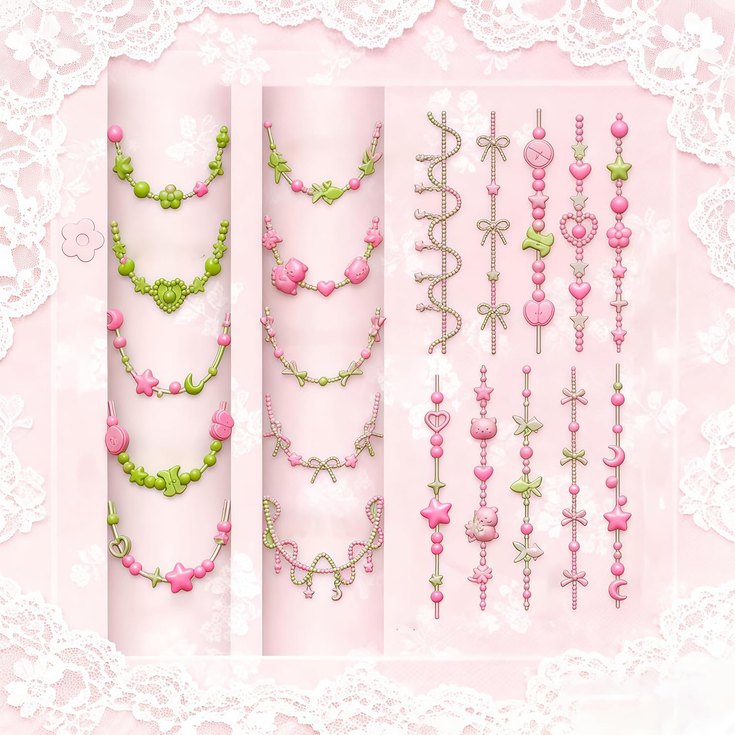 3D Bead Necklace Gel Nail Art  - Resin Art Template avaliação e preço