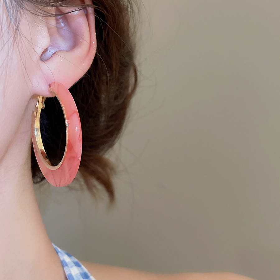 Fashion Big Circle Acrylic Ear - Resin Art Ring avaliação e preço