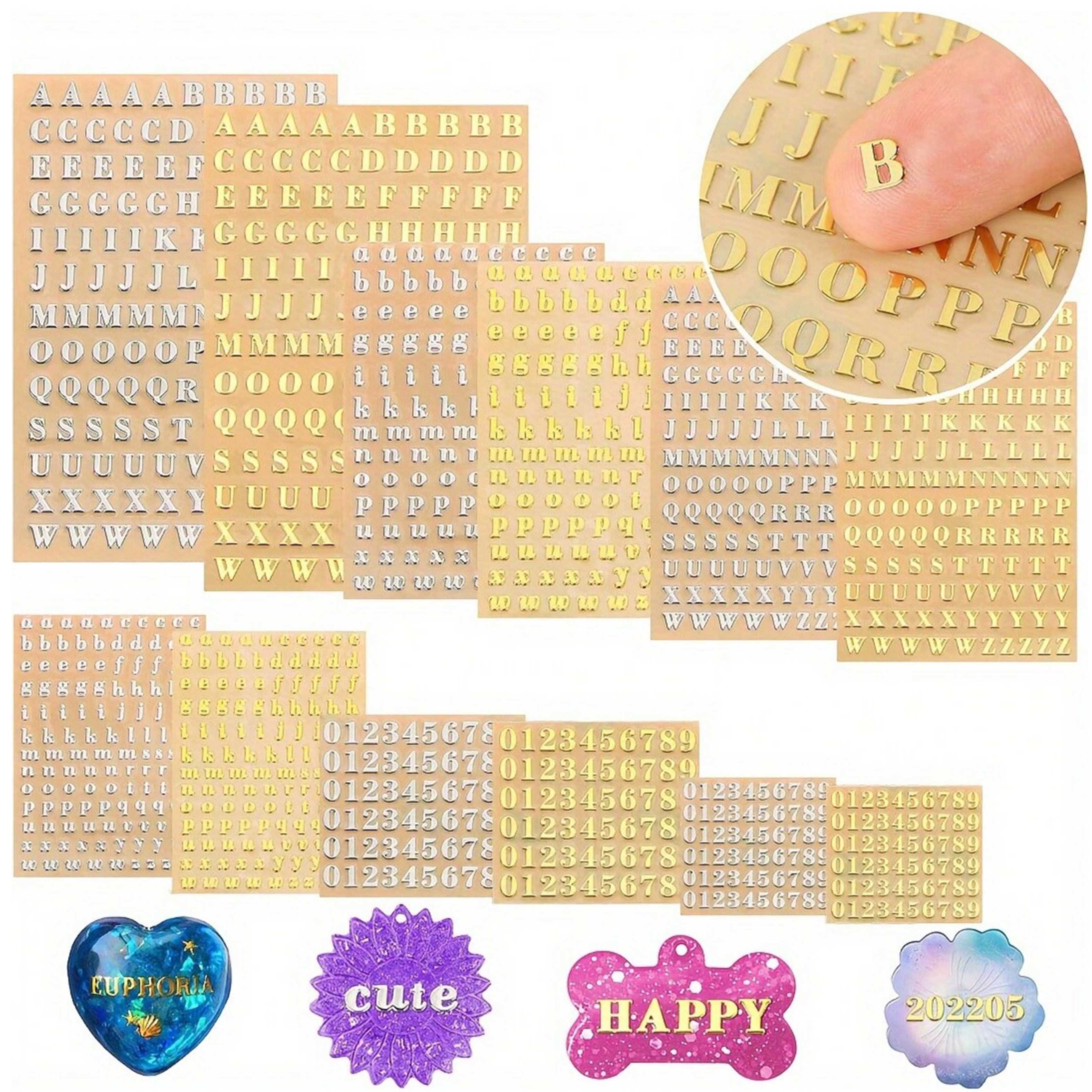 12 Letter Resin Stickers, Mini - Resin Art Sticker avaliação e preço