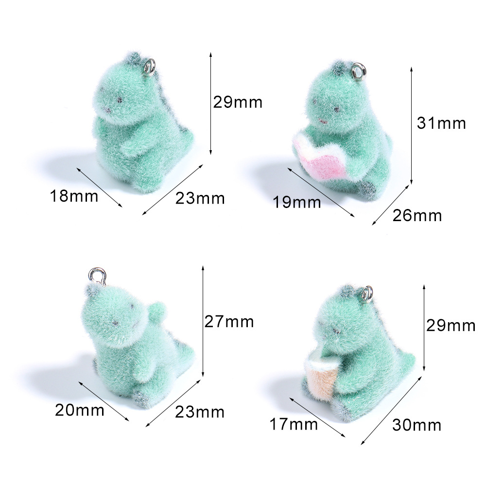 4Pcs 3D Mini Dinosaur Pendant  - Resin Art Earrings avaliação e preço