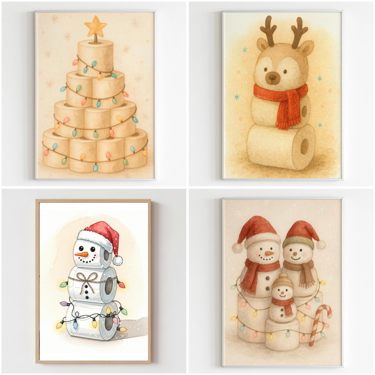 Christmas Funny Toilet Paper W - Resin Art Wallpaper avaliação e preço