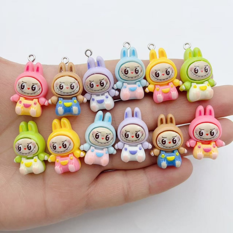 10Pcs Kawaii Rabbit Strawberry - Resin Art Earrings avaliação e preço