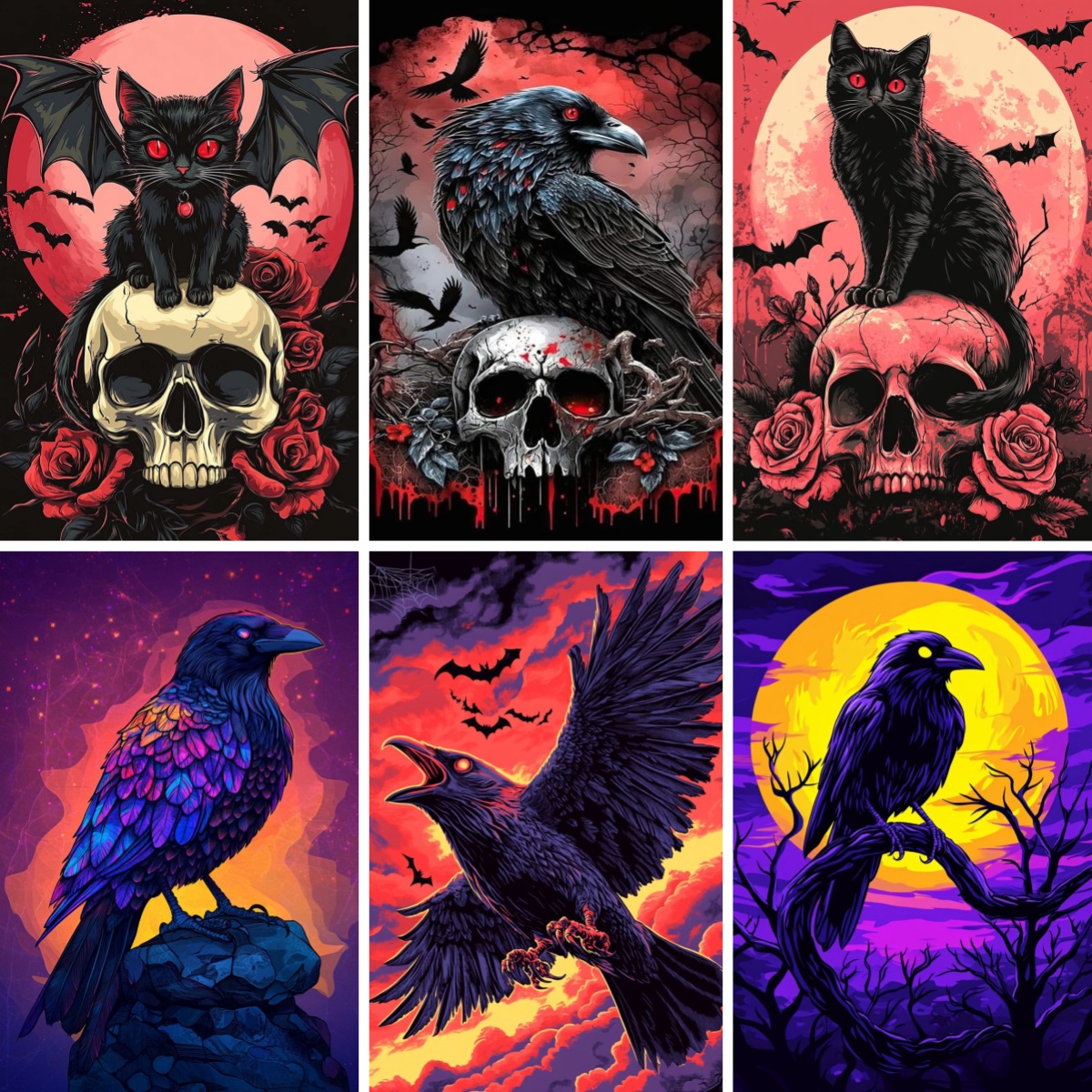 Antique Black Crow Painting 5D - Resin Art Kits For Adults avaliação e preço