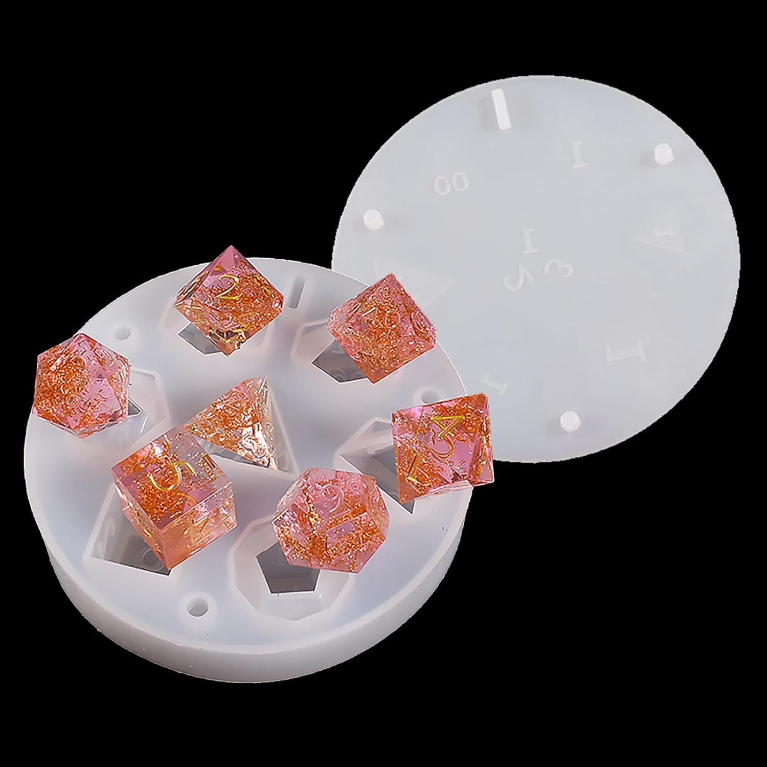 DIY 7-Cavity Dice Molds - Shar - Resin Art Template avaliação e preço