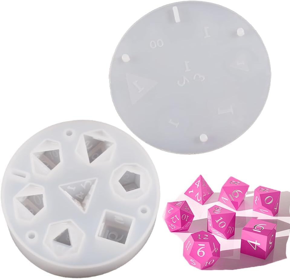 DIY 7-Cavity Dice Molds - Shar - Resin Art Template avaliação e preço
