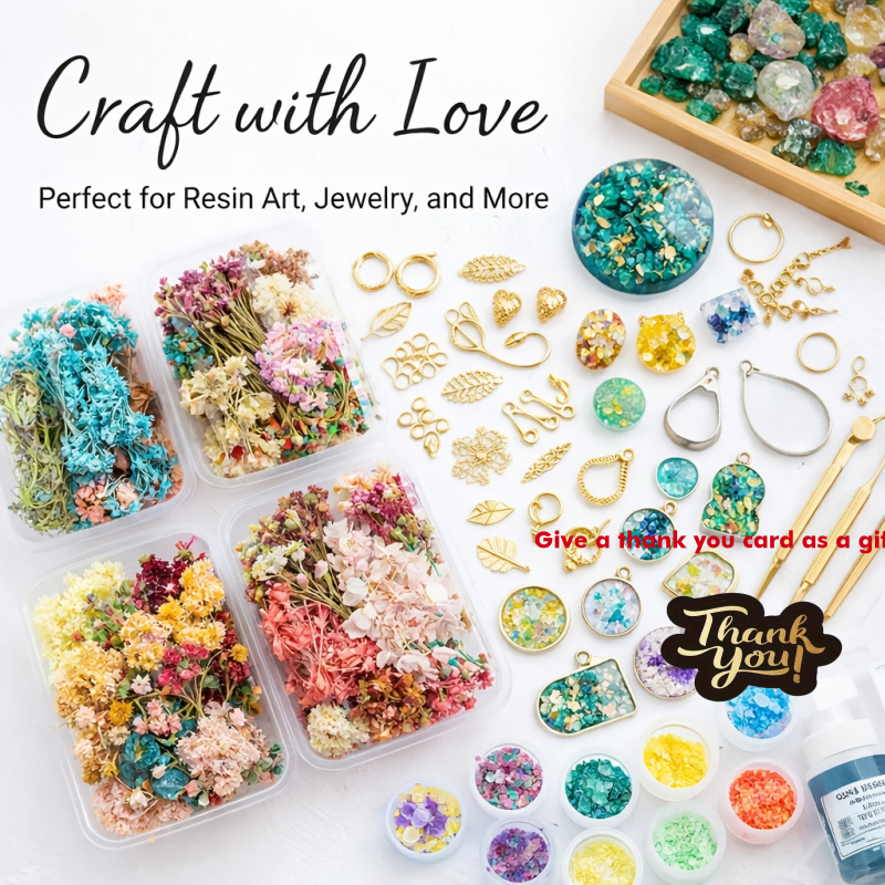 10 Box Mixed Dried Flower Bouq - Resin Art Gift For Wedding avaliação e preço