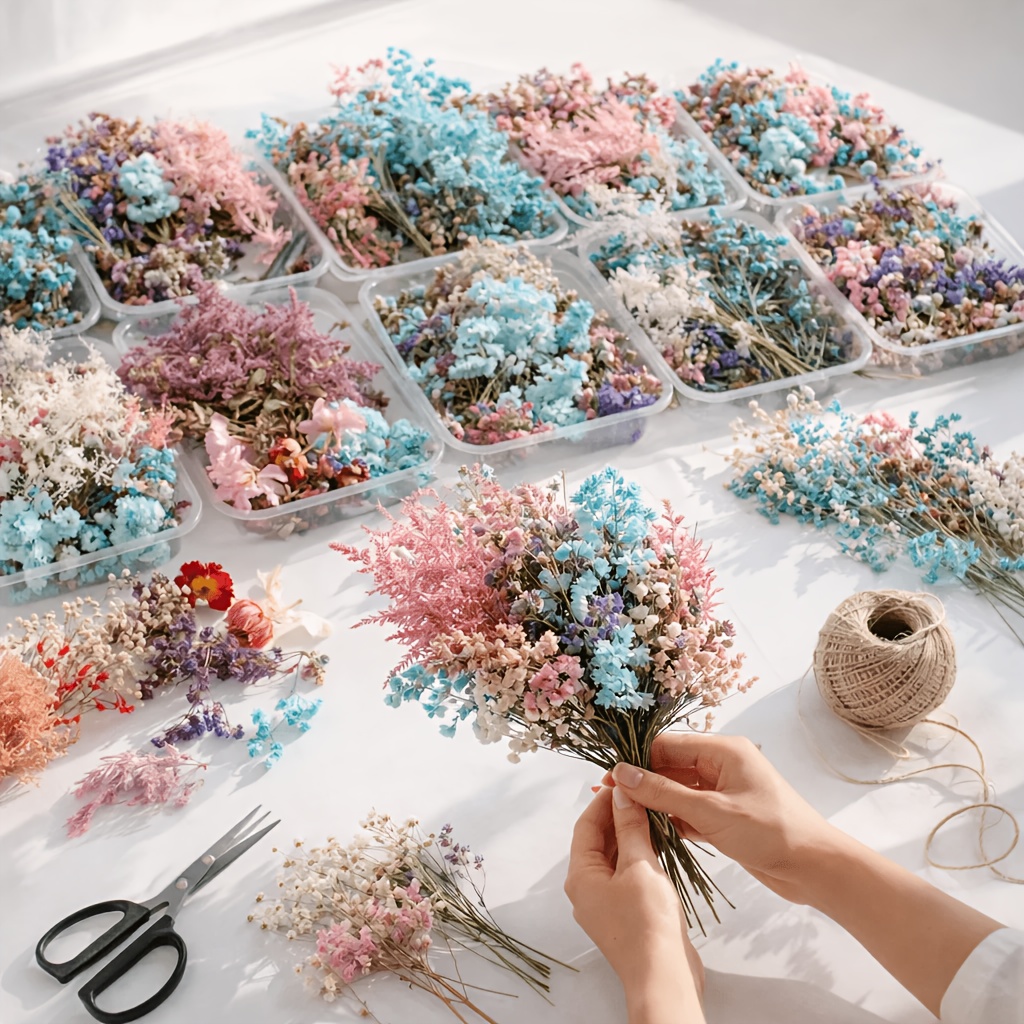 10 Box Mixed Dried Flower Bouq - Resin Art Gift For Wedding avaliação e preço