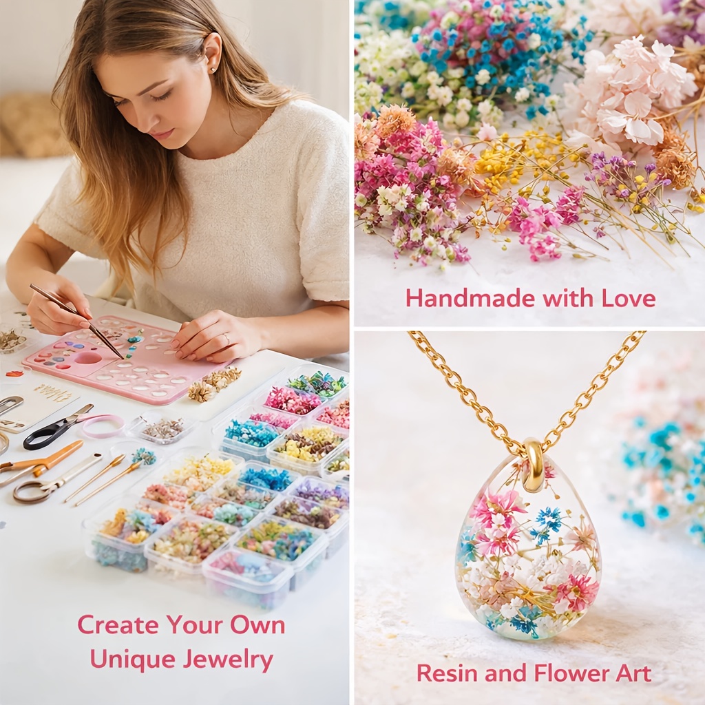 10 Box Mixed Dried Flower Bouq - Resin Art Gift For Wedding avaliação e preço