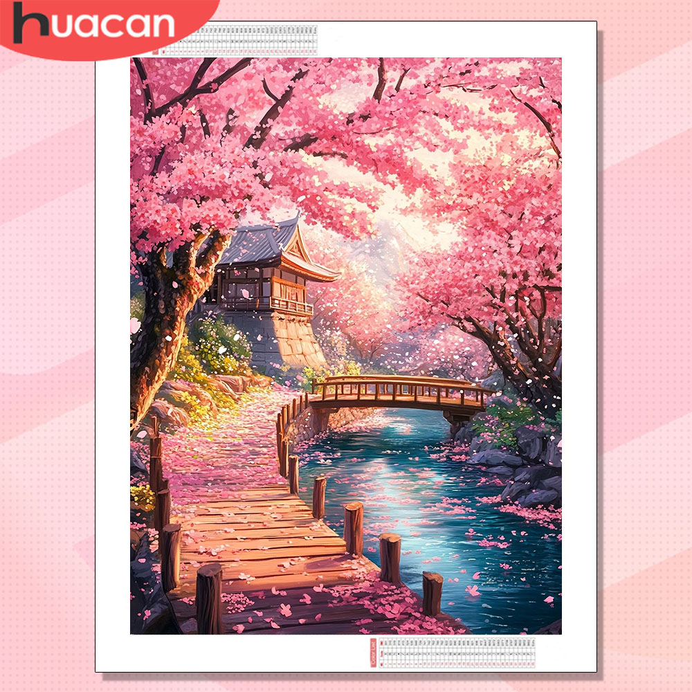 HUACAN Diamond Art House Lands - Resin Art Wallpaper avaliação e preço