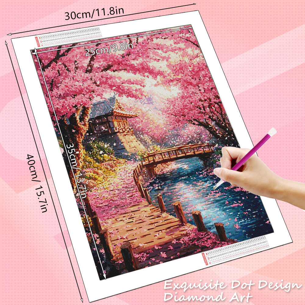 HUACAN Diamond Art House Lands - Resin Art Wallpaper avaliação e preço