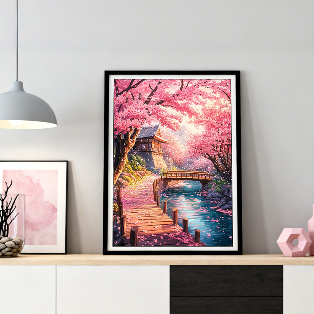 HUACAN Diamond Art House Lands - Resin Art Wallpaper avaliação e preço