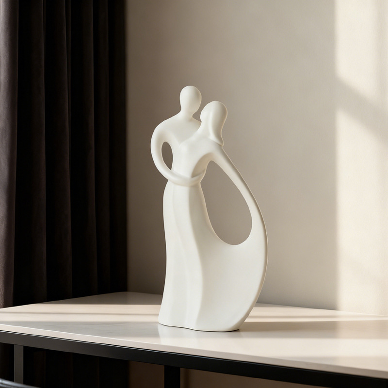 Nordic Ceramic Couple Hugging  - Resin Art Gift For Wedding avaliação e preço