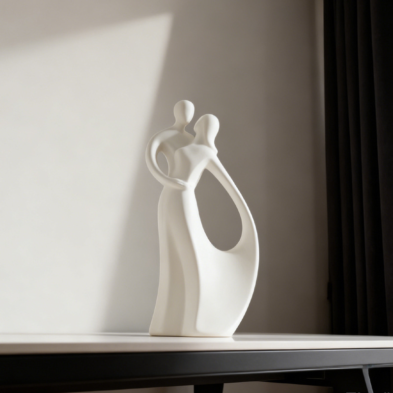 Nordic Ceramic Couple Hugging  - Resin Art Gift For Wedding avaliação e preço