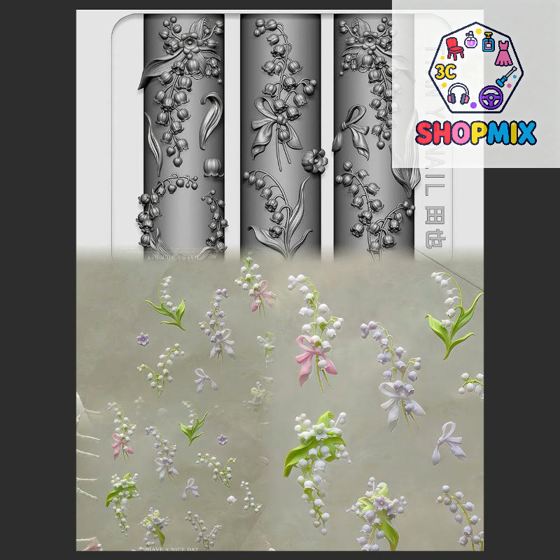 Flowers Series 3D Curved Nail  - Resin Art Template avaliação e preço
