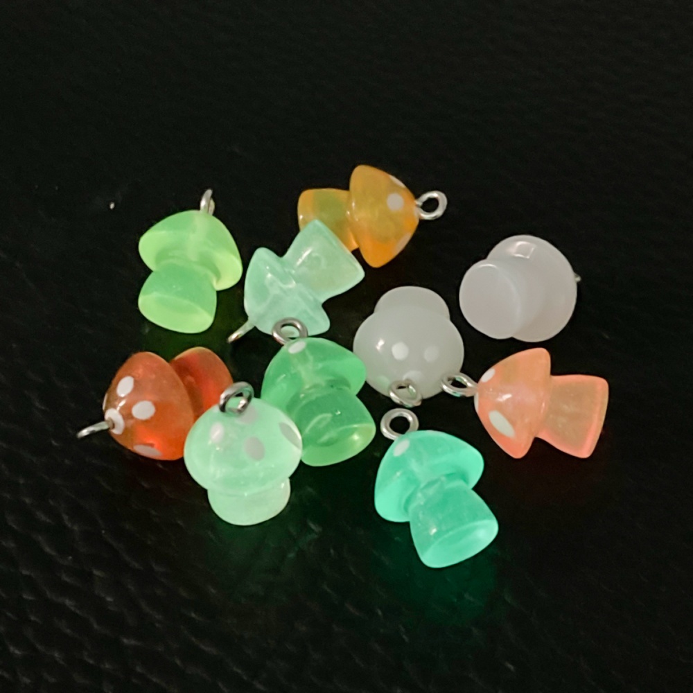 16pcs Luminous Mushroom Charms - Resin Art Earrings avaliação e preço
