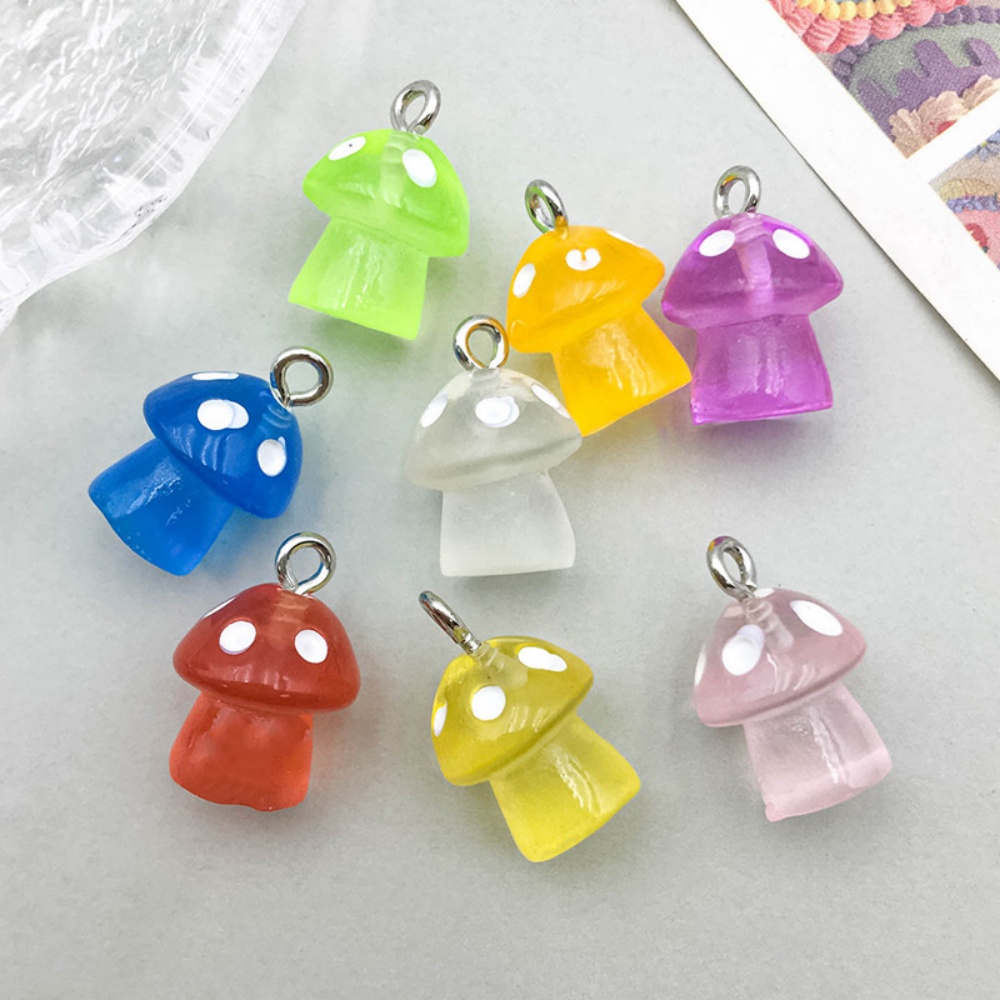 16pcs Luminous Mushroom Charms - Resin Art Earrings avaliação e preço