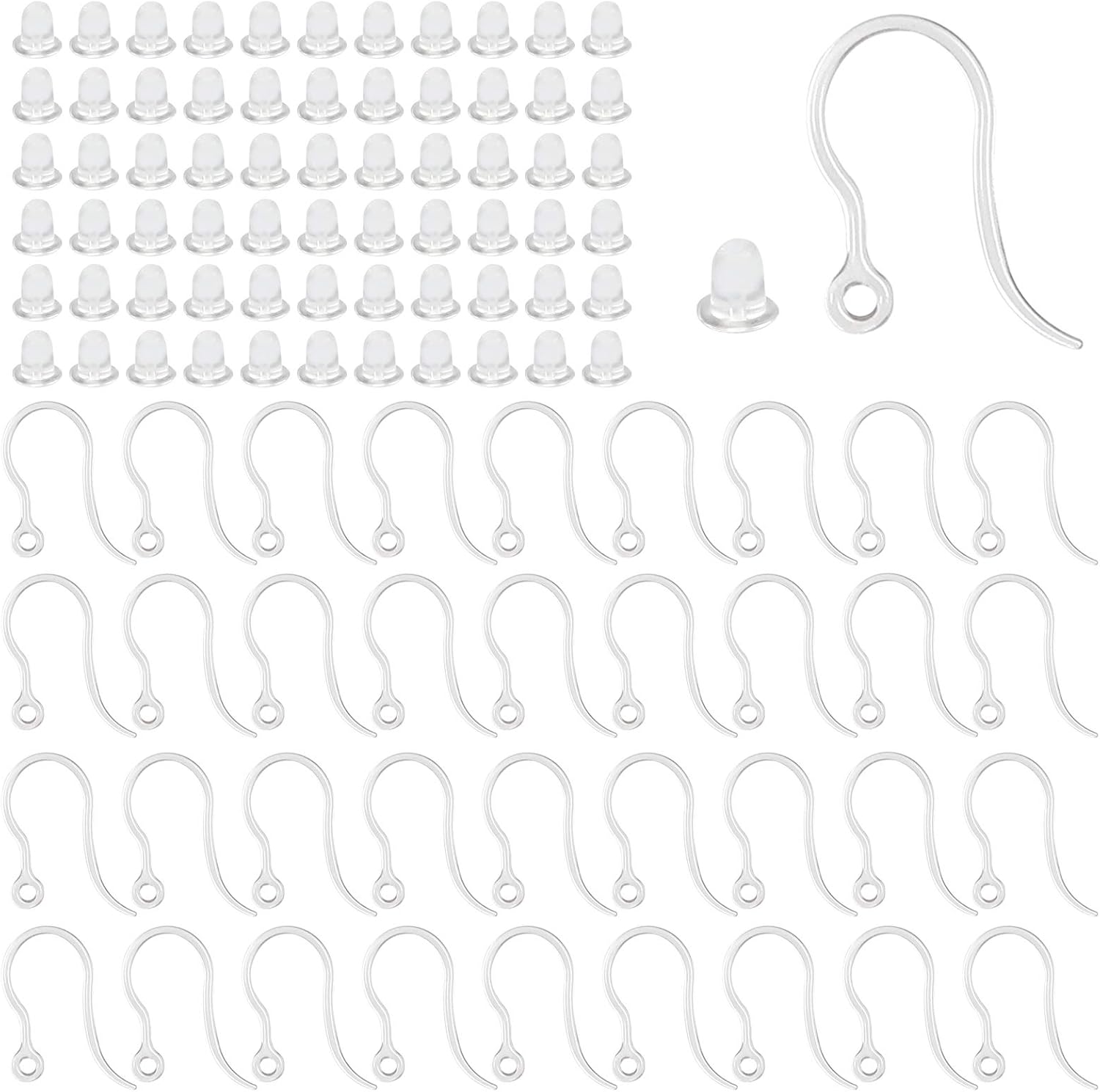 40pcs Clear Plastic Earring Ho - Resin Art Earrings avaliação e preço