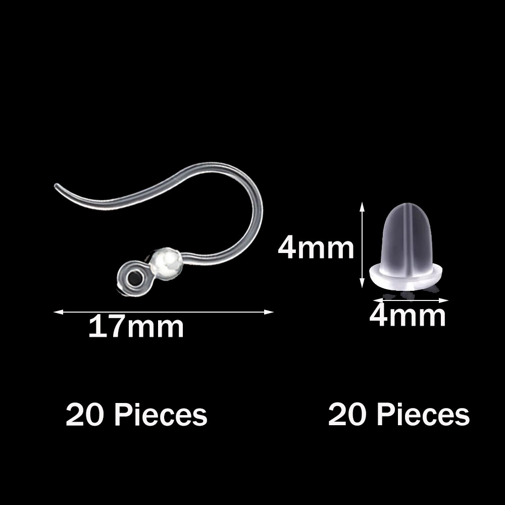 40pcs Clear Plastic Earring Ho - Resin Art Earrings avaliação e preço