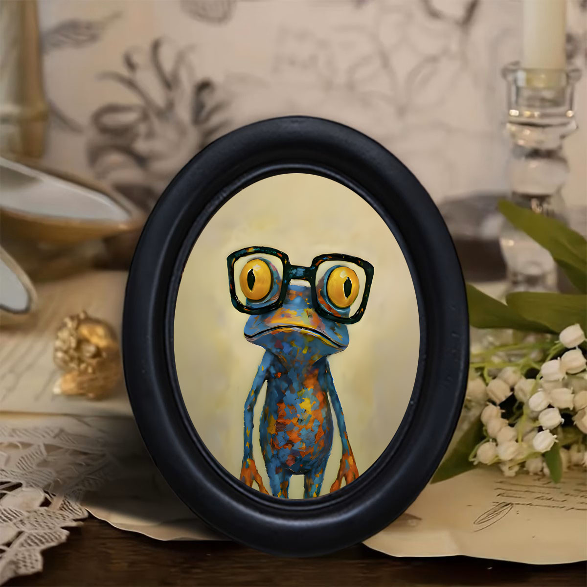 1 Piece of Trendy Frog-Pattern - Resin Art Frame avaliação e preço