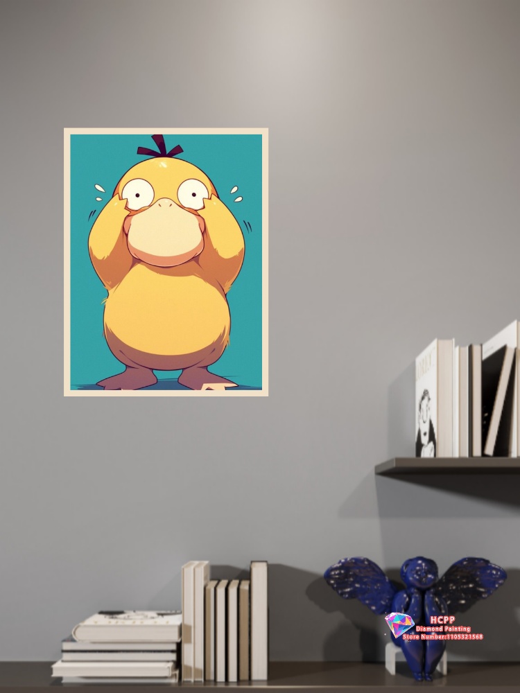 1pc frameless Psyduck Cartoon  - Resin Art Sticker avaliação e preço