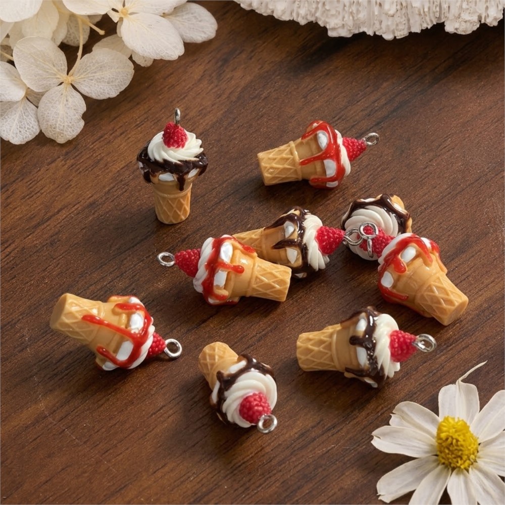 10Pcs Cute 3D Simulation Food  - Resin Art Earrings avaliação e preço