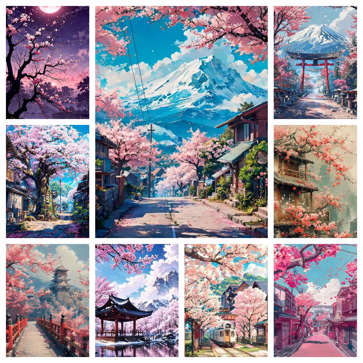 1PC frameless Japanese Cherry  - Resin Art Sticker avaliação e preço