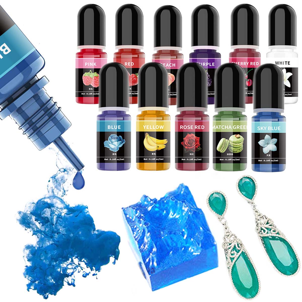 5ml/Bottle Epoxy Resin Pigment - Resin Art Liquid avaliação e preço