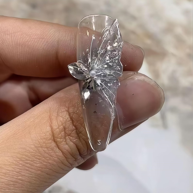 3D Butterfly Flower Gel Nail A - Resin Art Template avaliação e preço