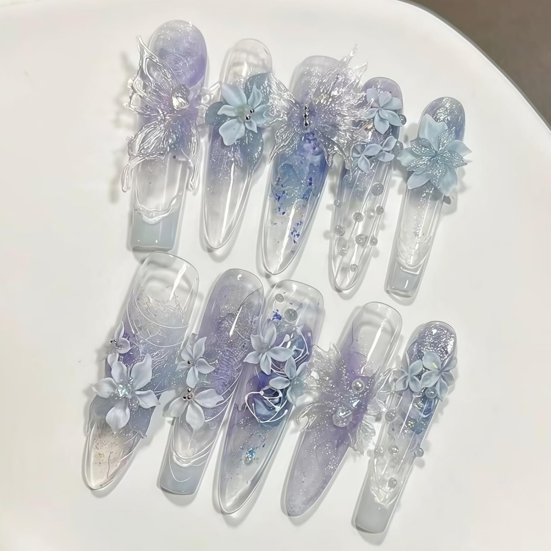3D Butterfly Flower Gel Nail A - Resin Art Template avaliação e preço