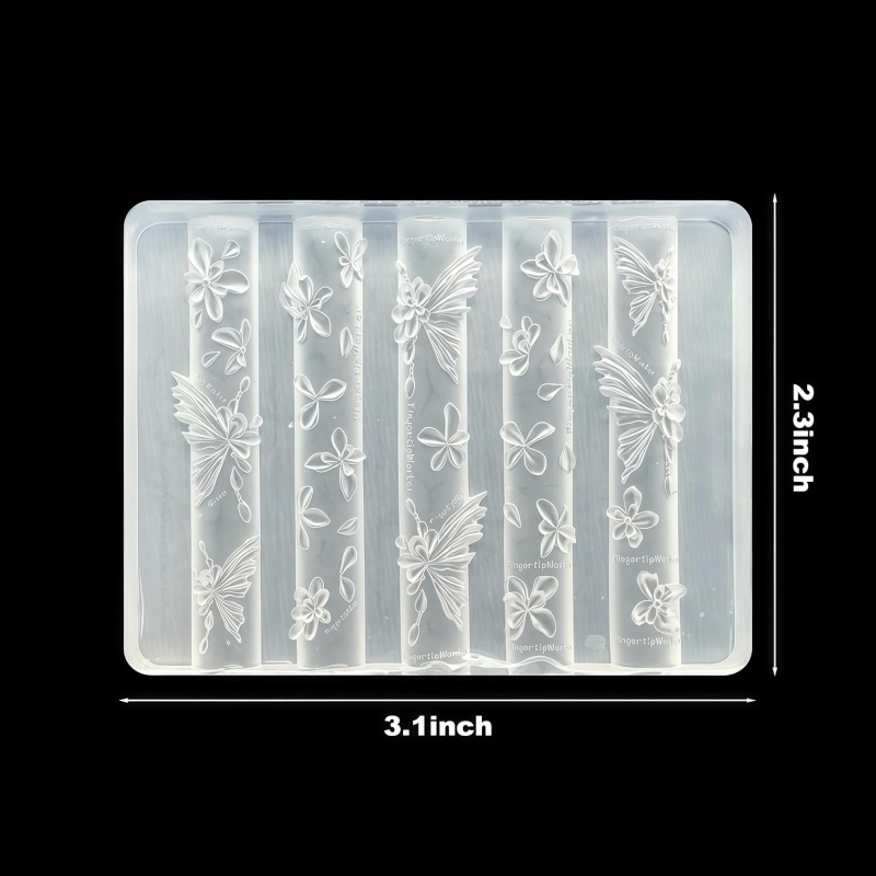 3D Butterfly Flower Gel Nail A - Resin Art Template avaliação e preço