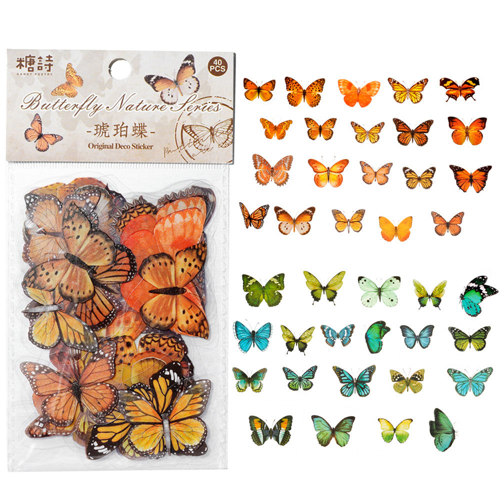 40pcs Colorful Butterfly Wings - Resin Art Sticker avaliação e preço