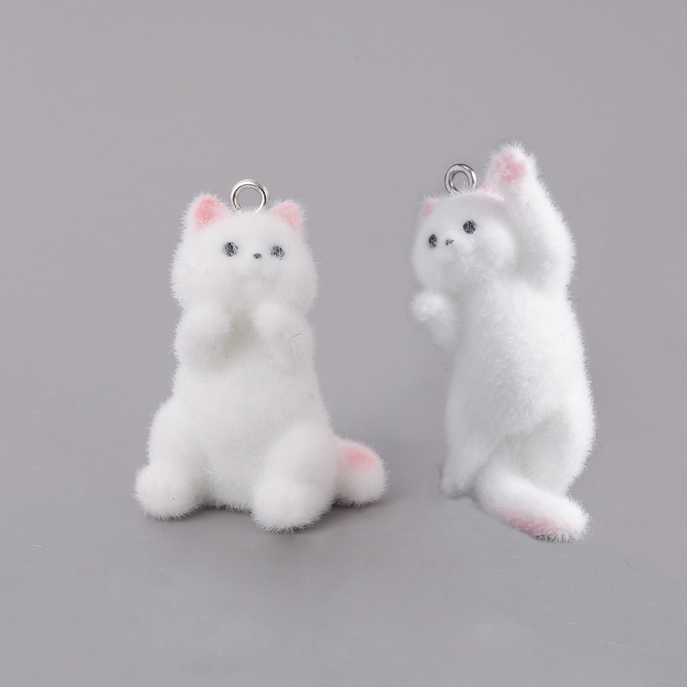 2pcs Flocking Little Cat Resin - Resin Art Earrings avaliação e preço
