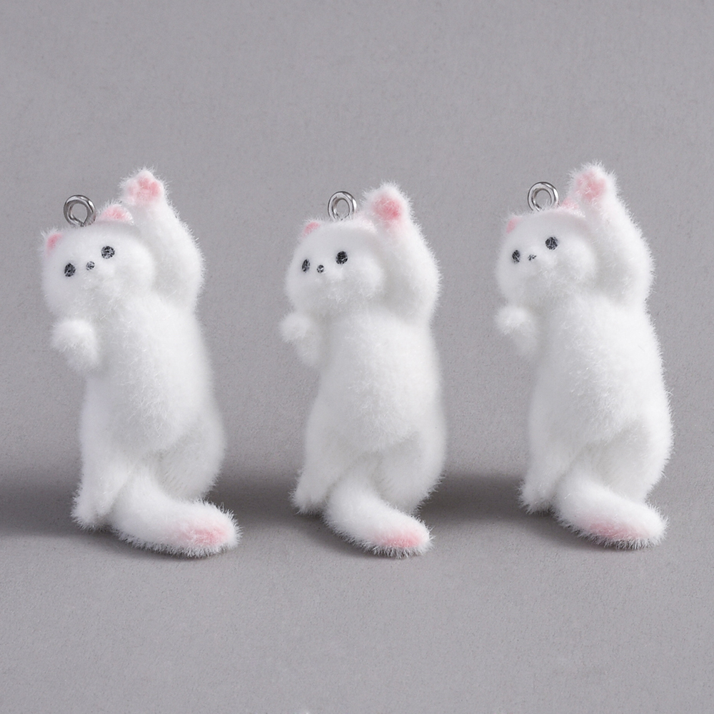 2pcs Flocking Little Cat Resin - Resin Art Earrings avaliação e preço