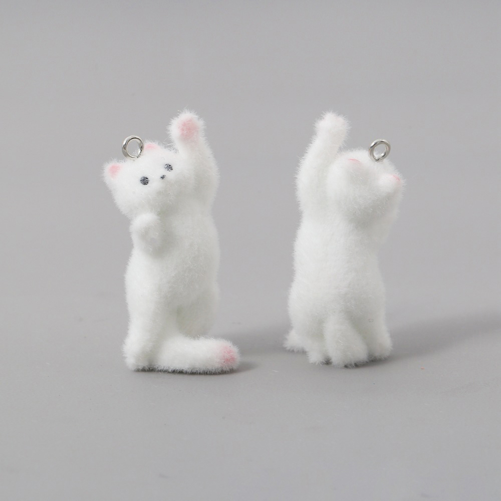 2pcs Flocking Little Cat Resin - Resin Art Earrings avaliação e preço