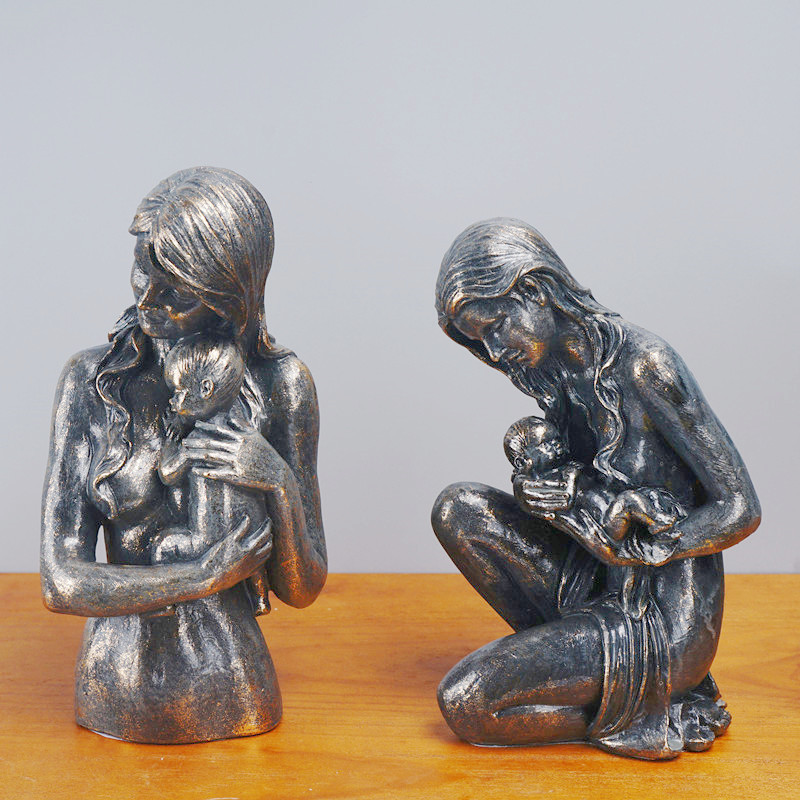 Mother Child Resin Sculpture H - Resin Art Gift For Wedding avaliação e preço