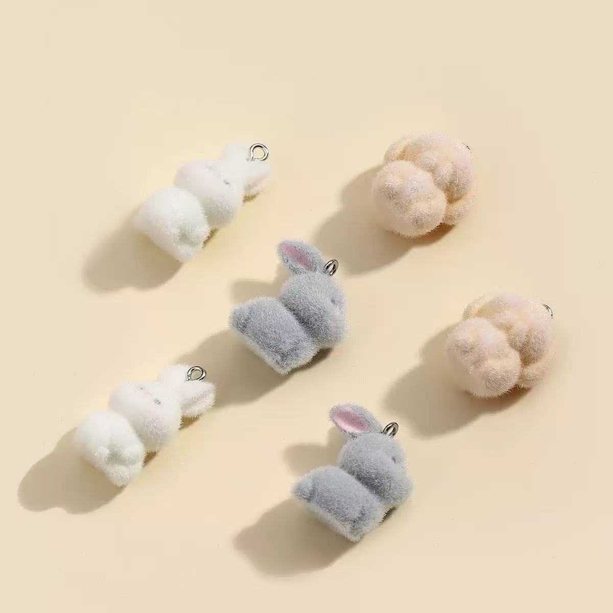 10pcs Flocking Little Rabbit R - Resin Art Earrings avaliação e preço