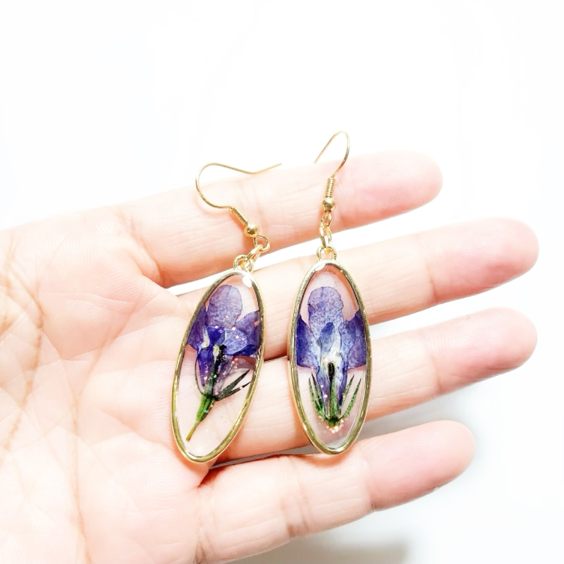 Dried Flower Earrings Heart Re - Resin Art Ring avaliação e preço