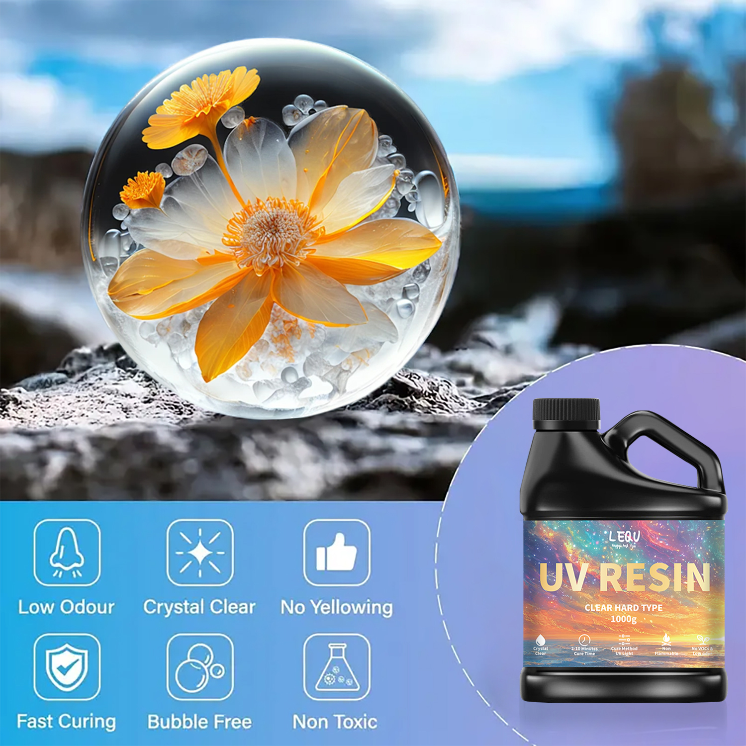 100/200/500/1000g UV Epoxy Res - Resin Art Liquid avaliação e preço