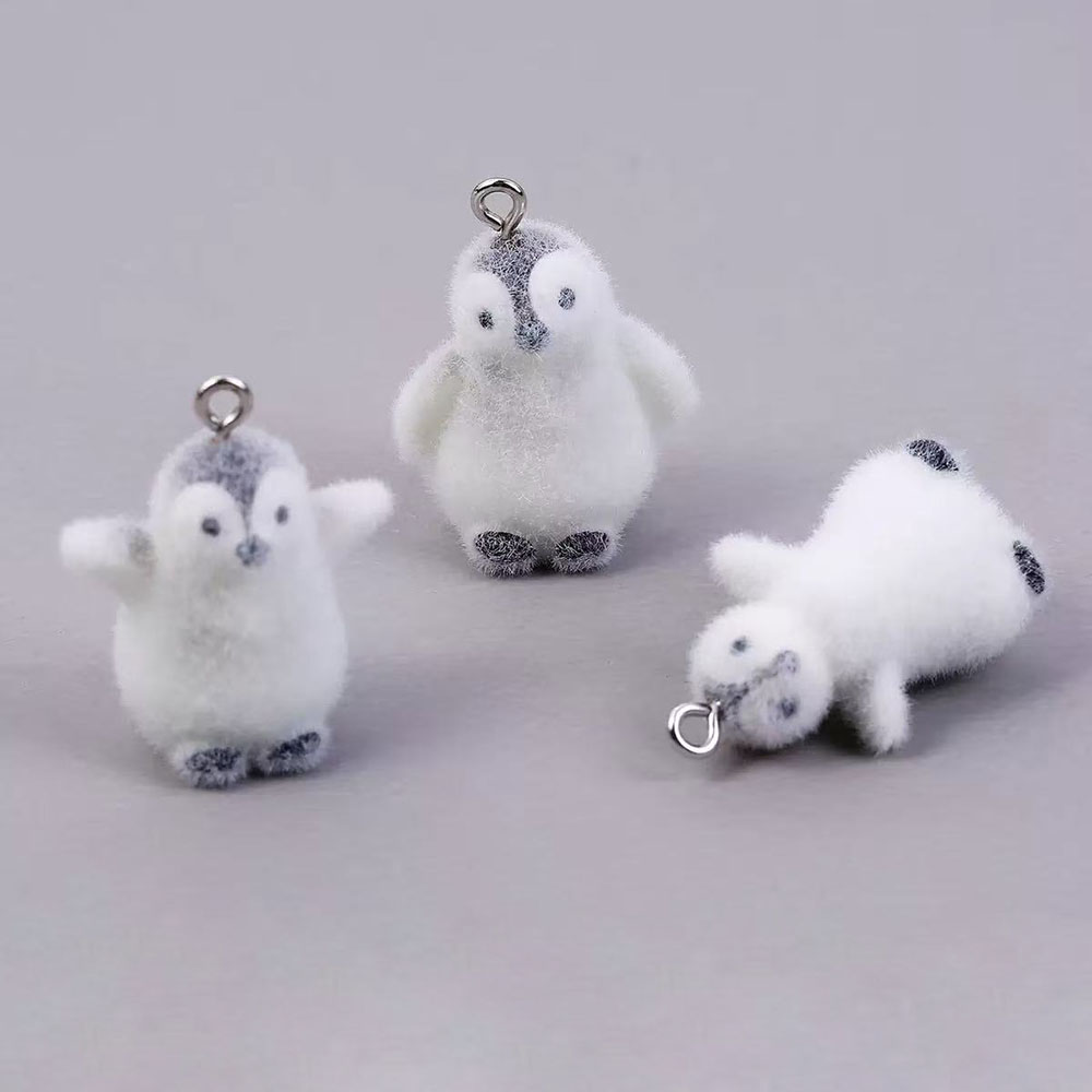 5pcs Flocking Small Penguin Re - Resin Art Earrings avaliação e preço