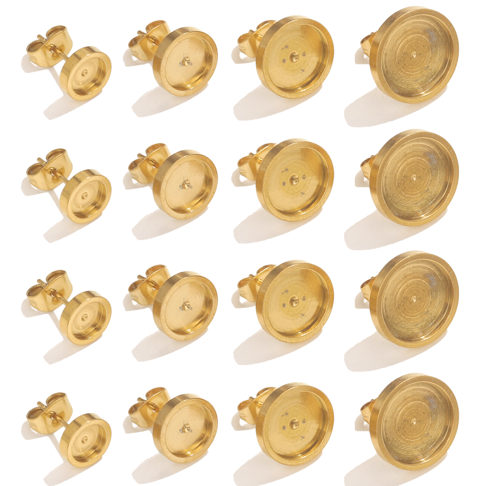 10pcs Stainless Steel Gold Ear - Resin Art Earrings avaliação e preço