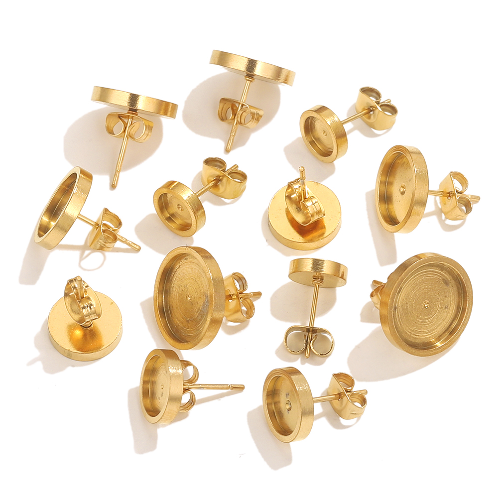 10pcs Stainless Steel Gold Ear - Resin Art Earrings avaliação e preço