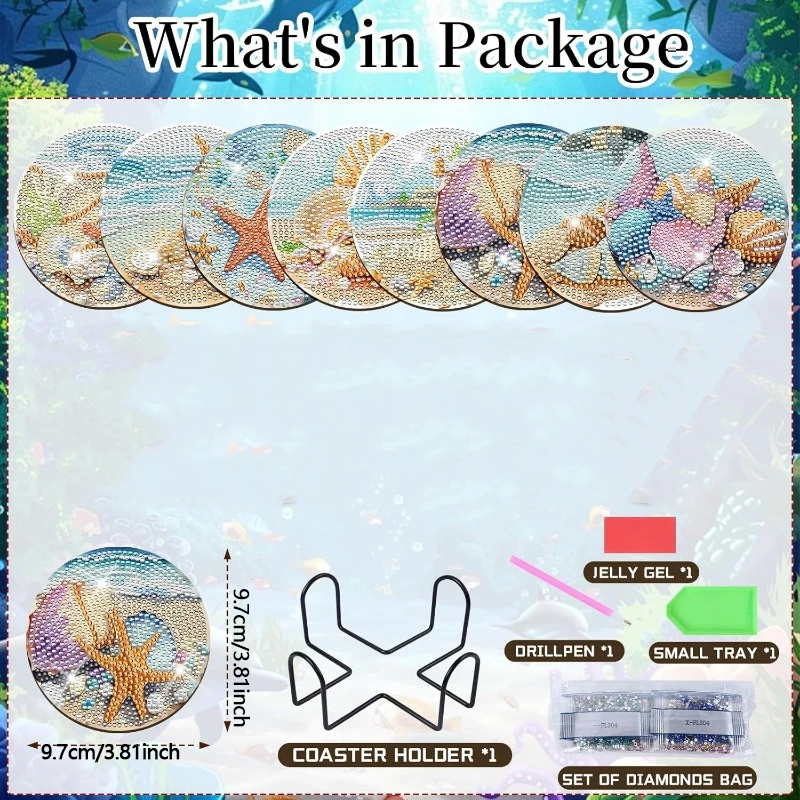 8 pieces of diamond art painti - Resin Art For Beginner avaliação e preço